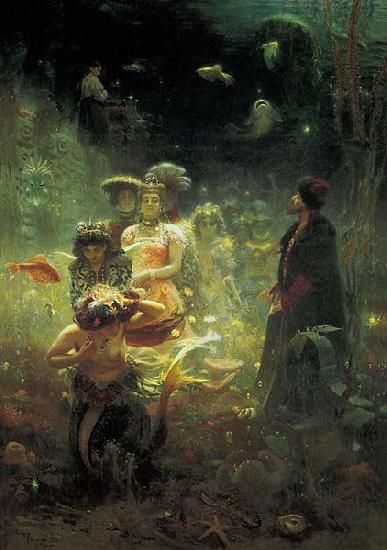 Ilya Repin Sadko in the Underwater Kingdom, oil painting picture